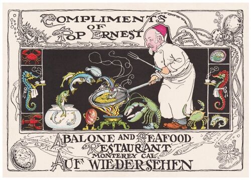 Pop Ernest Abalone and Seafood Restaurant, Monterey 1930s - A4 (210x297mm) Archival Print (Unframed)