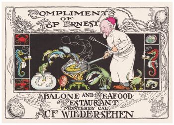 Pop Ernest Abalone and Seafood Restaurant, Monterey des années 1930 - 50 x 76 cm (20 x 30 pouces) impression d'archives (sans cadre) 1