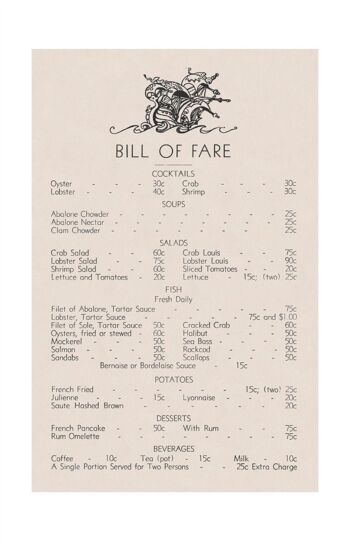 Pop Ernest Abalone and Seafood Restaurant, Monterey des années 1930 - 50 x 76 cm (20 x 30 pouces) impression d'archives (sans cadre) 2