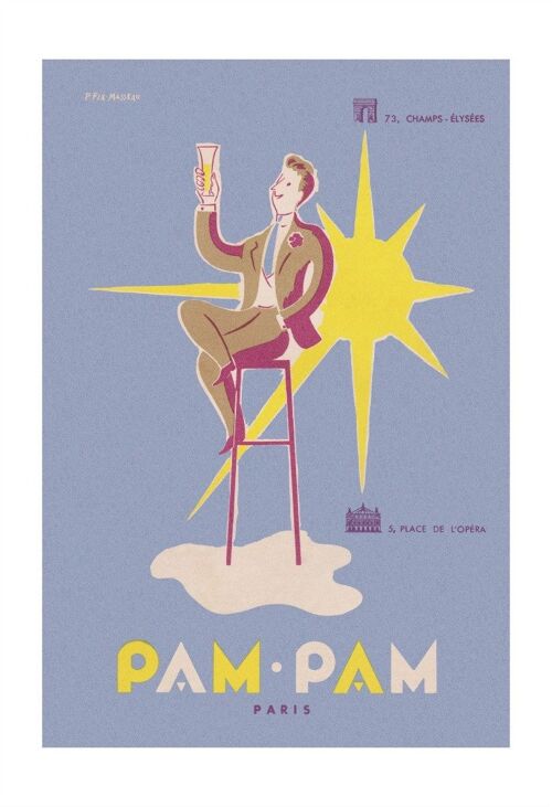 Pam Pam, Paris 1950s - A3+ (329x483mm, 13x19 inch) Archival Print (Unframed)