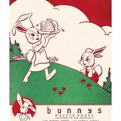 Bunny's Waffle House, San Francisco 1930s - A4 (210x297mm) Archival Print (Unframed)