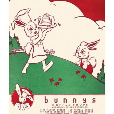 Bunny's Waffle House, San Francisco 1930s - A2 (420x594mm) Archival Print (Unframed)