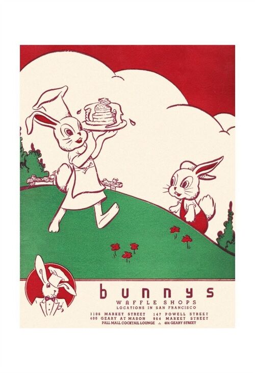 Bunny's Waffle House, San Francisco 1930s - 50x76cm (20x30 inch) Archival Print (Unframed)