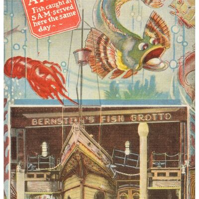 Grotta dei pesci di Bernstein, San Francisco anni '40 - A4 (210 x 297 mm) Stampa d'archivio (senza cornice)