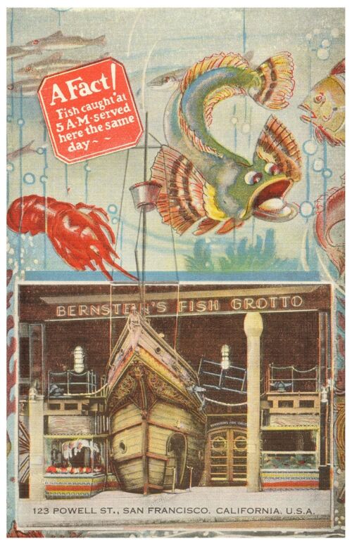 Bernstein's Fish Grotto, San Francisco 1940s - A3 (297x420mm) Archival Print (Unframed)