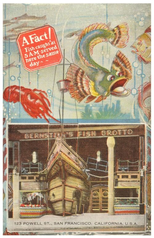 Bernstein's Fish Grotto, San Francisco 1940s - A1 (594x840mm) Archival Print (Unframed)