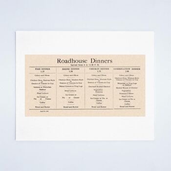 Roadhouse Dinners 1918 - A3 (297x420mm) impression d'archives (sans cadre) 2