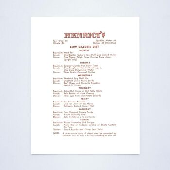 Le régime inhabituel de Henrici, Chicago vers les années 1930 - A4 (210x297mm) impression d'archives (sans cadre) 2