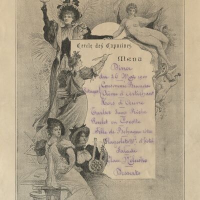 Cercle des Capucines, Paris 1900 - A4 (210x297mm) Archivdruck (ungerahmt)
