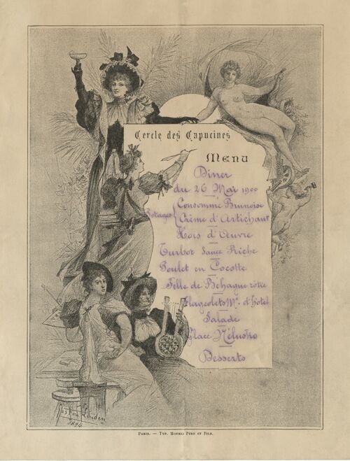 Cercle des Capucines, Paris 1900 - A3 (297x420mm) Archival Print (Unframed)