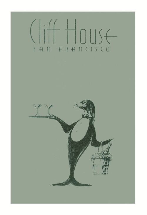 Cliff House Gray, San Francisco, 1930s - A1 (594x840mm) Archival Print (Unframed)