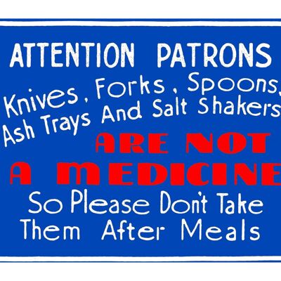 Not A Medicine - 1950s Diner Sign - A4 (210x297mm) Archival Print (Unframed)