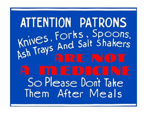 Not A Medicine - 1950s Diner Sign - A3 (297x420mm) Archival Print (Unframed)