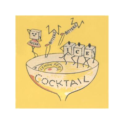 Alexander Cocktail 1930er Jahre Streichholzbriefchen - 12 x 12 Zoll Archival Print (ungerahmt)