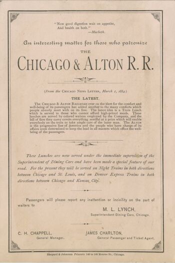 Chicago & Alton R.R. 1880s - A4 (210x297mm) impression d'archives (sans cadre) 2