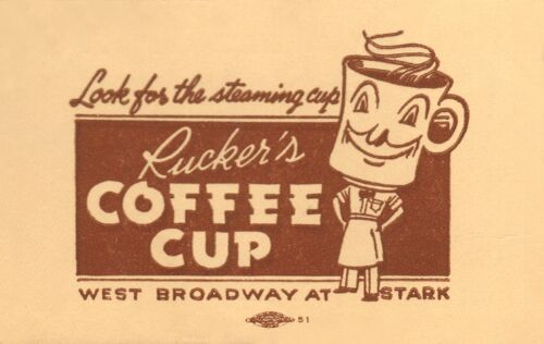 Rucker's Coffee Cup, Portland 1930s - A3+ (329x483mm, 13x19 inch) Archival Print (Unframed)