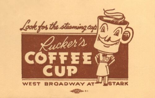 Rucker's Coffee Cup, Portland 1930s - 50x76cm (20x30 inch) Archival Print (Unframed)