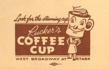 Tasse à café de Rucker, Portland des années 1930 - A1 (594x840mm) impression d'archives (sans cadre) 1