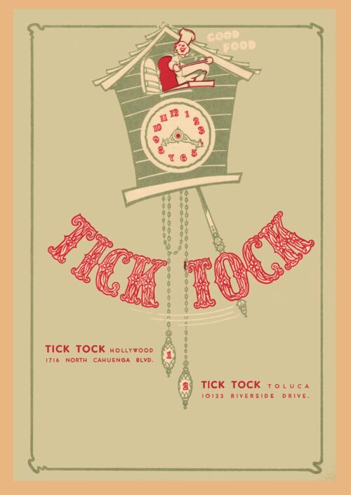 Tick Tock, Los Angeles 1955 - A3 (297x420mm) Archival Print (Unframed)