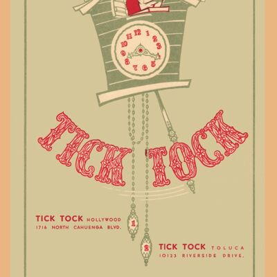 Tick Tock, Los Ángeles 1955 - Impresión de archivo A2 (420x594 mm) (sin marco)