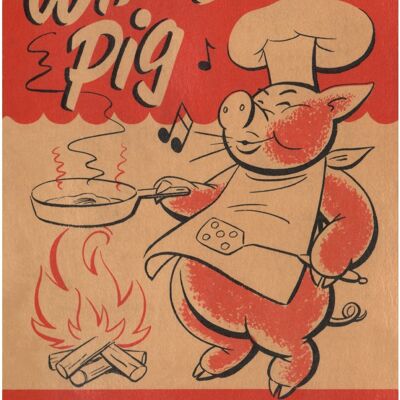 Whistl'n Pig, Portland Oregon 1950er Jahre - A4 (210 x 297 mm) Archivdruck (ungerahmt)