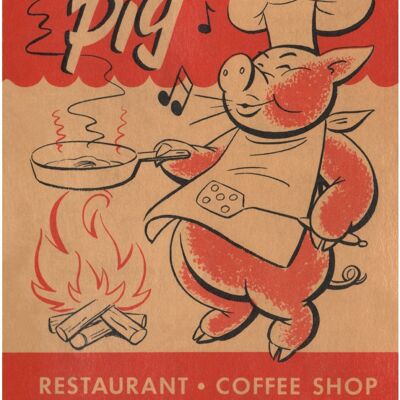Whistl'n Pig, Portland Oregon 1950s - 50x76cm (20x30 inch) Archival Print (Unframed)