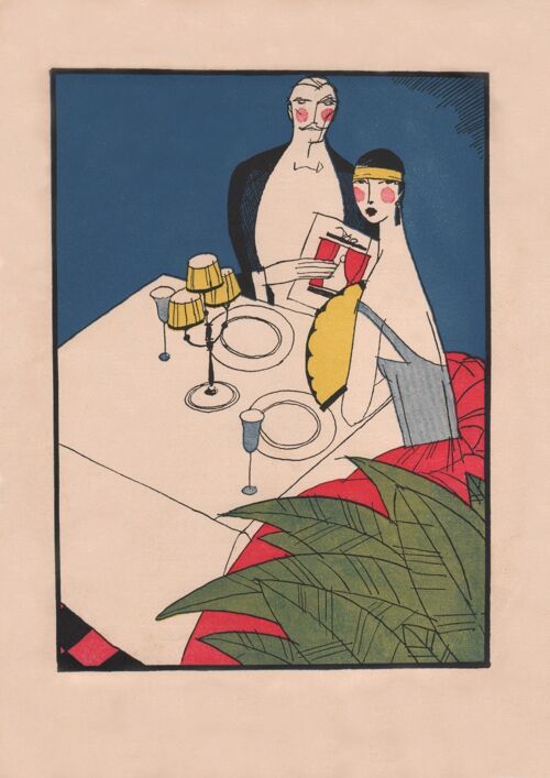 Hotel Statler, Detroit 1928 Menu Art - A4 (210x297mm) Archival Print (Unframed)