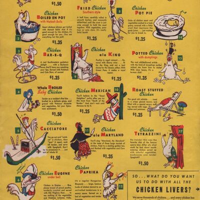 Chicken Hut Dictionary, Washington D.C. 1940s - A4 (210x297mm) Archival Print (Unframed)