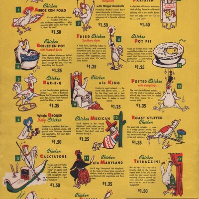 Chicken Hut Dictionary, Washington D.C. 1940s - A1 (594x840mm) Archival Print (Unframed)