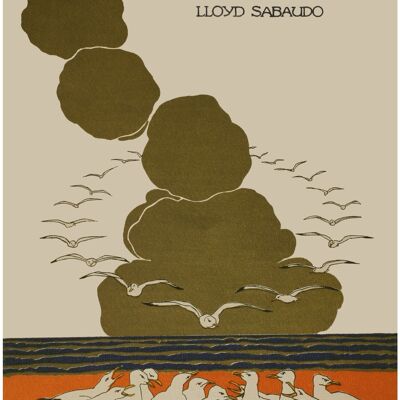 Obra de arte del menú de Lloyd Sabaudo 1927 - Impresión de archivo de 50 x 76 cm (20 x 30 pulgadas) (sin marco)