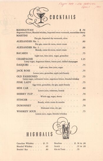 Skychef Bar 1957 - A1 (594x840mm) Impression d'archives (Sans cadre) 2