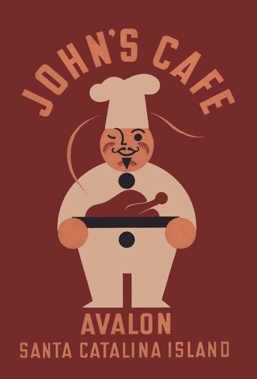 John's Cafe, Santa Catalina Island 1930s - A4 (210x297mm) Archival Print (Unframed)