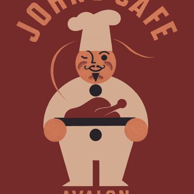John's Cafe, Isola di Santa Catalina anni '30 - A3 (297 x 420 mm) Stampa d'archivio (senza cornice)