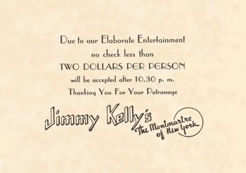 Jimmy Kelly's, New York des années 1930 - A4 (210x297mm) impression d'archives (sans cadre)