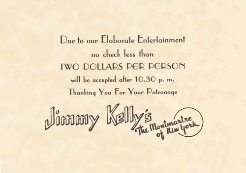 Jimmy Kelly's, New York 1930s - A3 (297x420mm) Archival Print (Unframed)