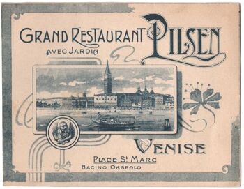Grand Restaurant Pilsen, Venise fin du XIXe siècle - A4 (210x297mm) impression d'archives (sans cadre) 1