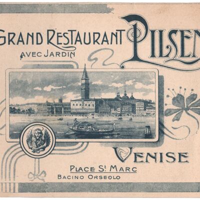 Grand Restaurant Pilsen, Venice Late 19th Century - A3 (297x420mm) Archival Print (Unframed)