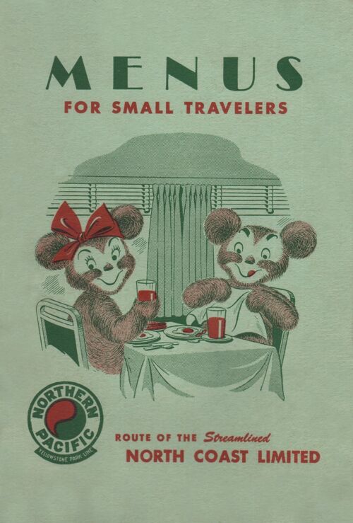 North Coast Limited Menu For Small Travelers 1951 - A4 (210x297mm) Archival Print (Unframed)