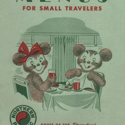 North Coast Limited Menu For Small Travelers 1951 - A4 (210x297mm) Archival Print (Unframed)