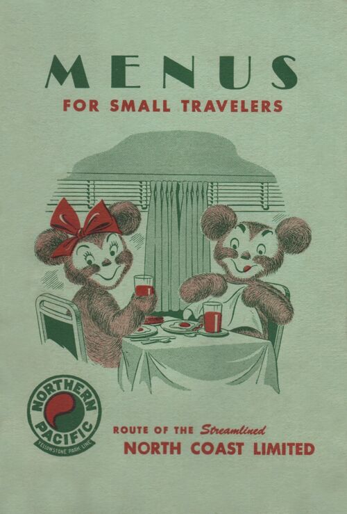 North Coast Limited Menu For Small Travelers 1951 - A2 (420x594mm) Archival Print (Unframed)