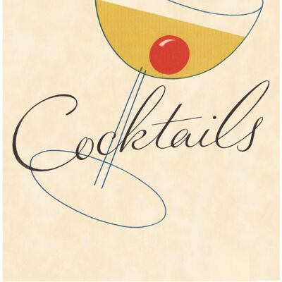Cocktails Illustration 1930s - A4 (210x297mm) Archival Print (Unframed)