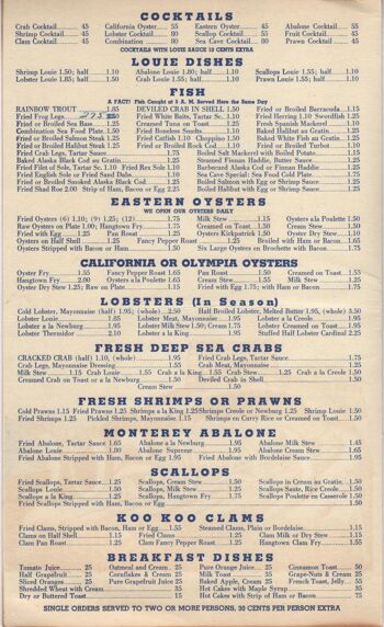 Sea Cave, Oakland 1952 Menu Art - A3 (297x420mm) impression d'archives (sans cadre) 2