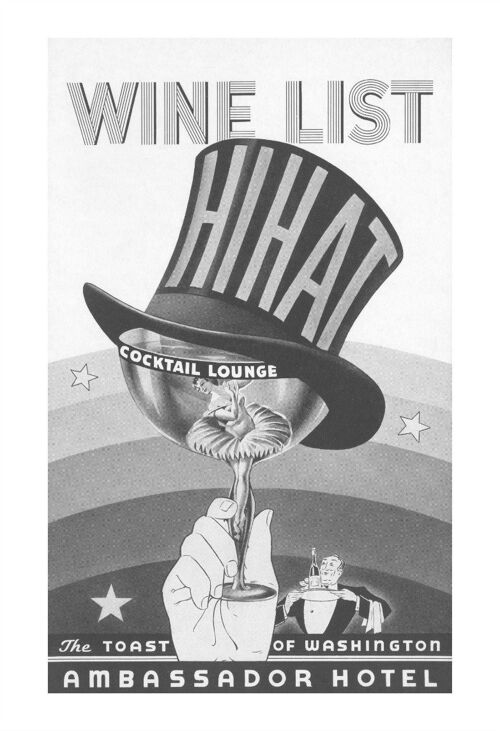 Hi Hat Cocktail Lounge, Ambassador Hotel, Washington D.C. 1930s - A1 (594x840mm) Archival Print (Unframed)