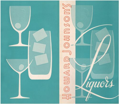 Howard Johnson's Liquors USA 1960s Menu Art - A4 (210x297mm) Archival Print (Unframed)