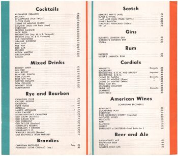 Liquors USA des années 1960 Menu Art de Howard Johnson - A3 + (329 x 483 mm, 13 x 19 pouces) impression d'archives (sans cadre) 2