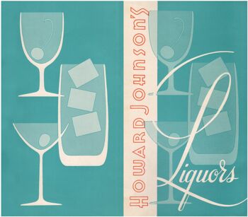 Liquors USA des années 1960 Menu Art de Howard Johnson - A2 (420 x 594 mm) impression d'archives (sans cadre) 1