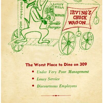 Irvings Chuck Wagon. Line Lexington, PA 1940er Jahre - A1 (594 x 840 mm) Archivdruck (ungerahmt)
