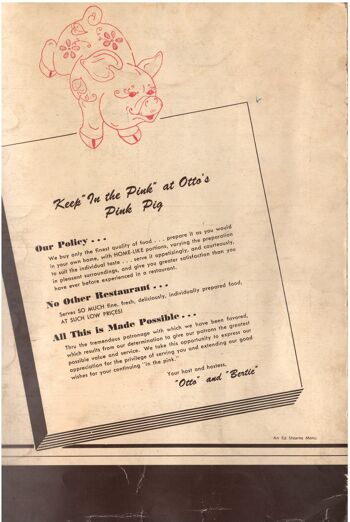 Le cochon rose d'Otto, Sherman Oaks CA des années 1940 - A1 (594x840mm) impression d'archives (sans cadre) 2