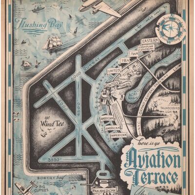 La Guardia Aviation Terrace, New York 1942 - A3+ (329x483mm, 13x19 inch) Archival Print (Unframed)