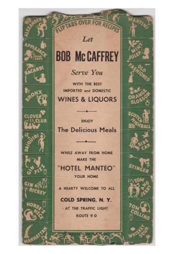 Cocktails, Hôtel Manteo Cold Spring NY 1933 - A1 (594x840mm) Impression d'archives (Sans cadre) 2